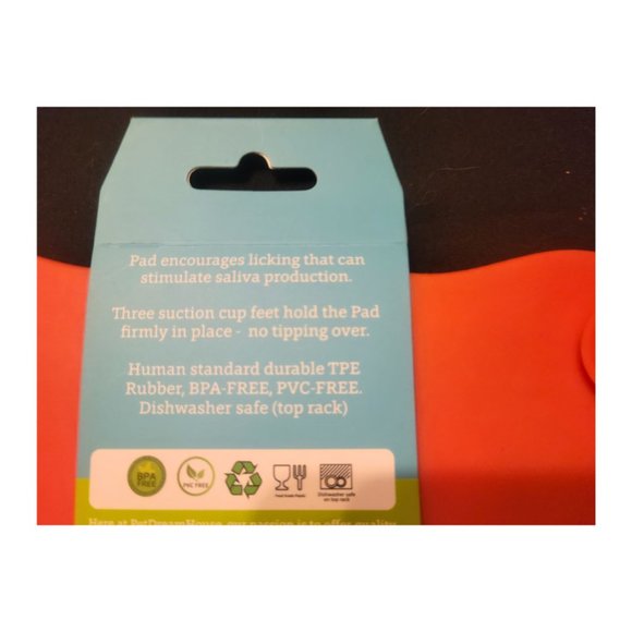 Pet Dream House Lick Paw Pad & Slow Feeder for Dogs - Orange, NWT - Picture 4 of 9